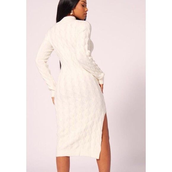 PLT NWT Women Knit Minimalist Maxi Knit Sweater Dress Comfy Old Money Fall Chic - Picture 3 of 12